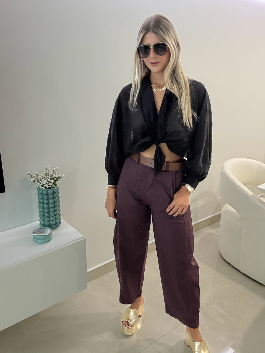 SHEER KNOT BLOUSE