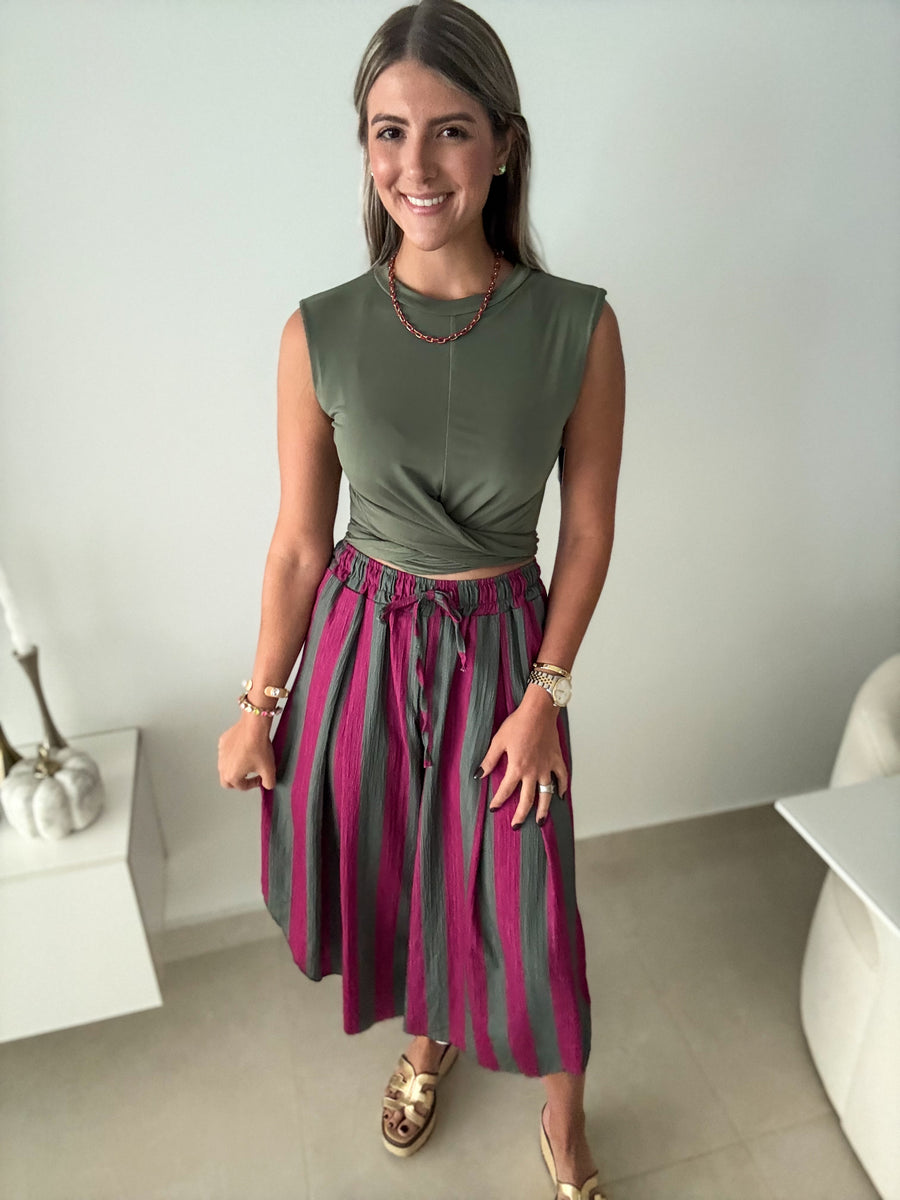 OLIVE STRETCHY BLOUSE