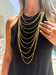 GOLD PAMPAS LAYERED NECKLACE