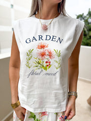 "GARDEN" FLROAL PRINT TEE