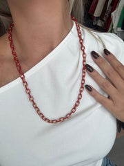 LONG ENAMEL/GOLD CHAIN NECKLACES
