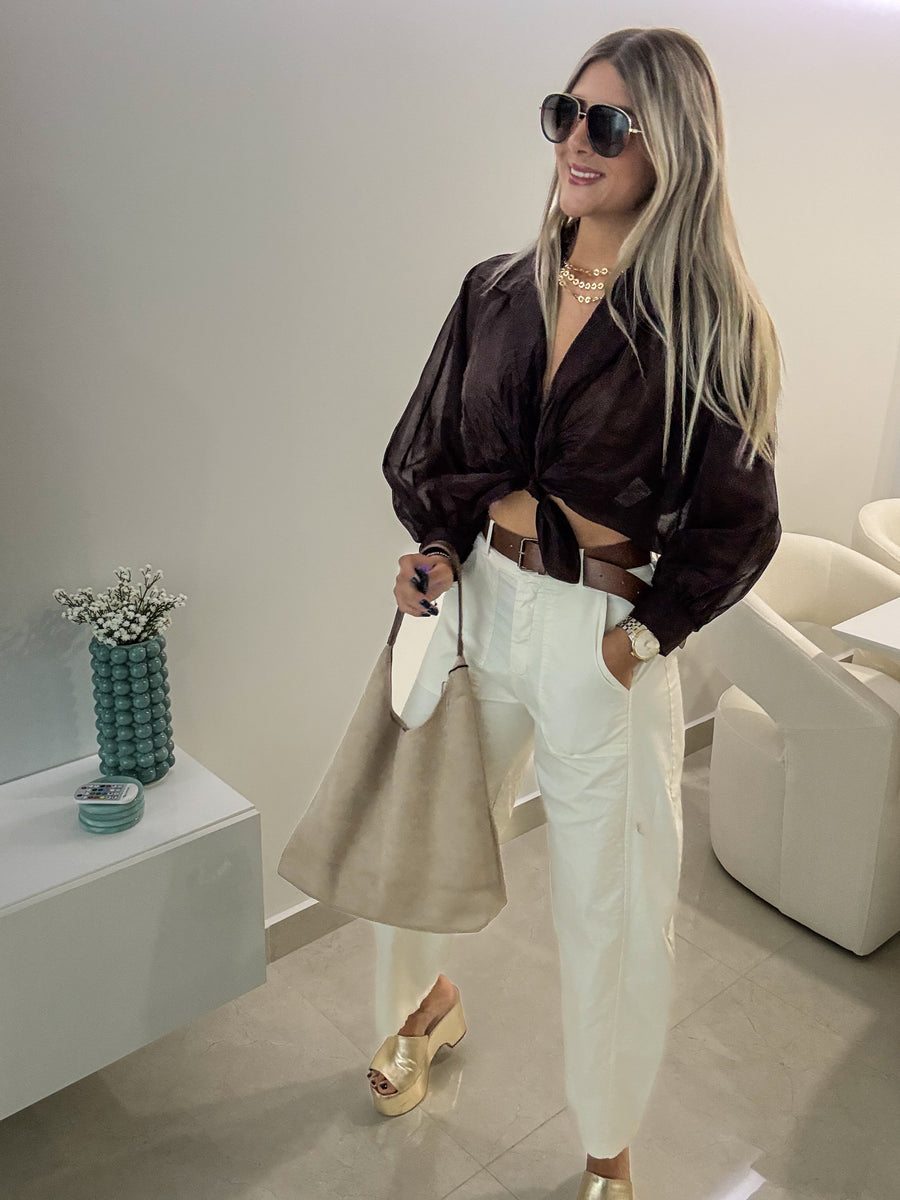 SHEER KNOT BLOUSE