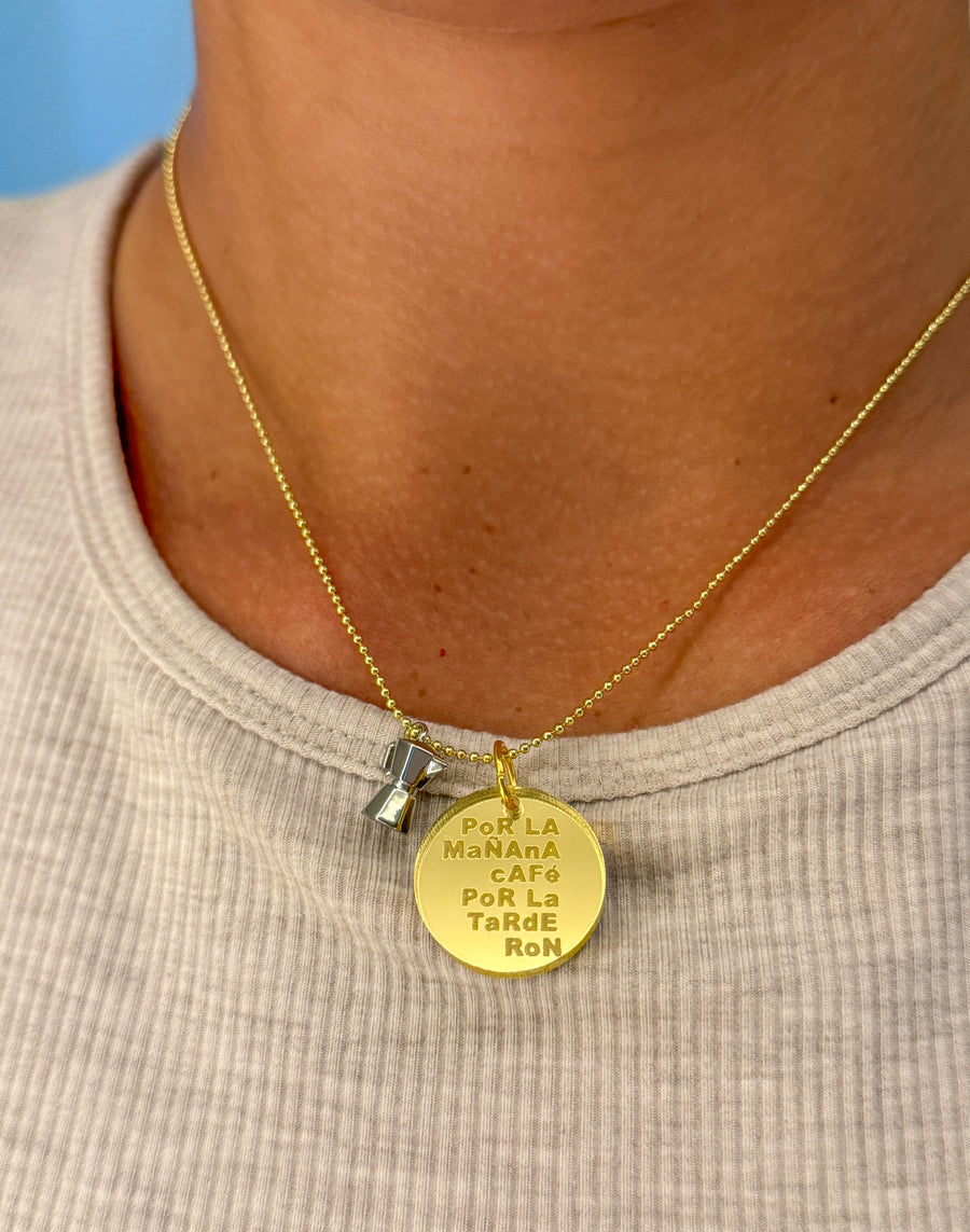"CAFÉ & RON" GRECA ADJUSTABLE NECKLACE