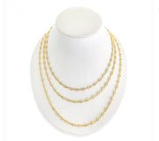 GOLD 60" 4mm ZIRCONIA CUBIC CHAIN ENDLESS NECKLACE