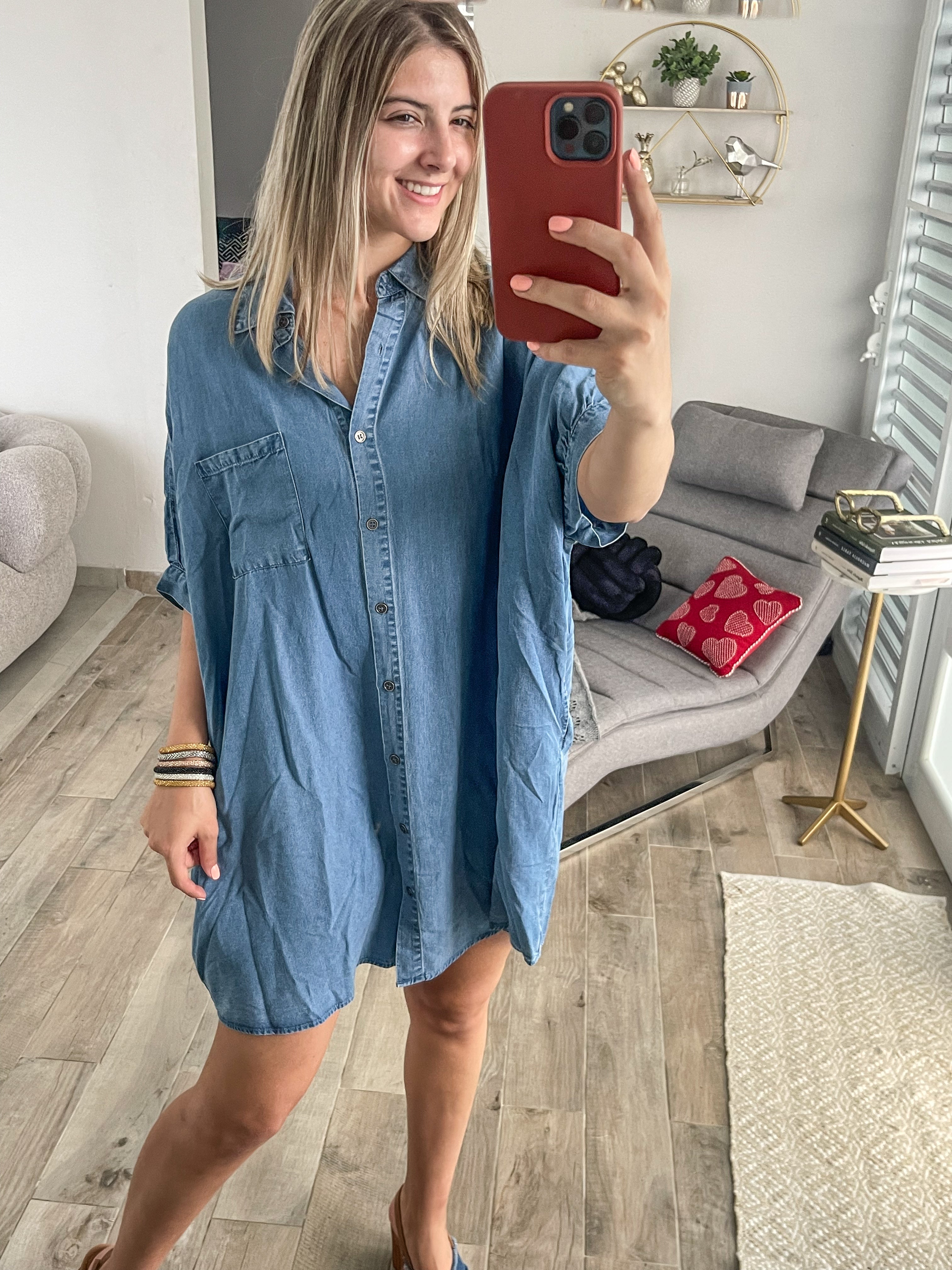 TENCEL DENIM TUNIC DRESS