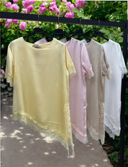 PASTEL SATIN LACE TOPS