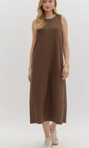 BROWN STUDDED DRESS