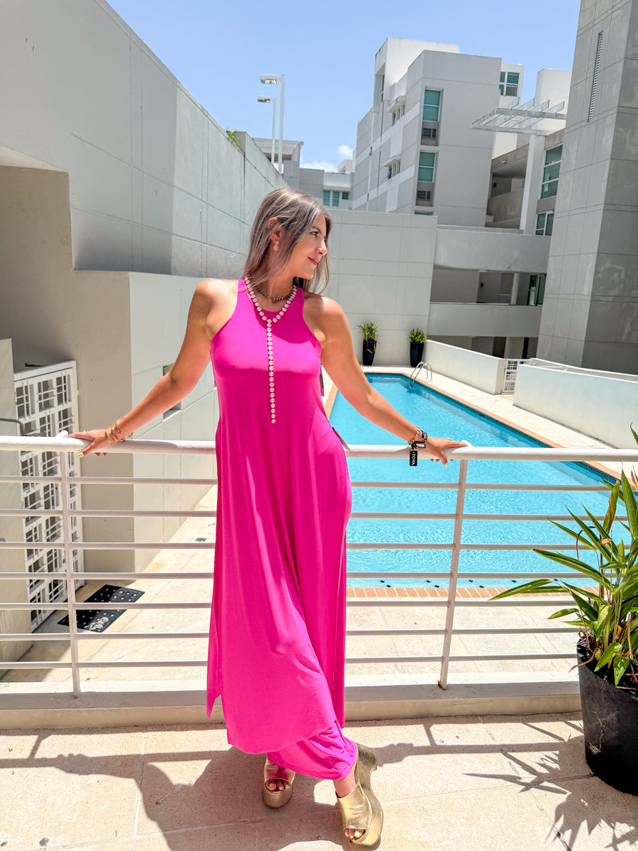 PIA MAGENTA RACERBACK TOP & PANT SET