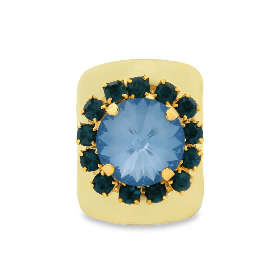 JACCI RING IN BLUE/BUTTER YELLOW