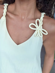 FLOWER STRAP DETAIL BLOUSE