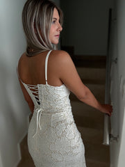 IVORY SEQUIN LACED BODYSUIT