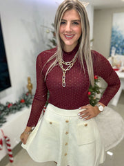 KNITTED GOLD BUTTON DEATAIL SKIRTS