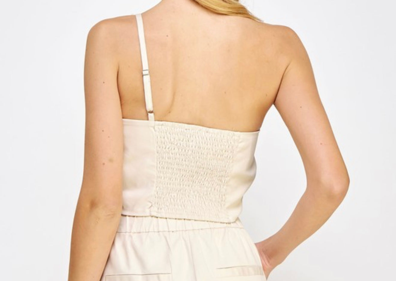 CREAM PETAL CROP TOP