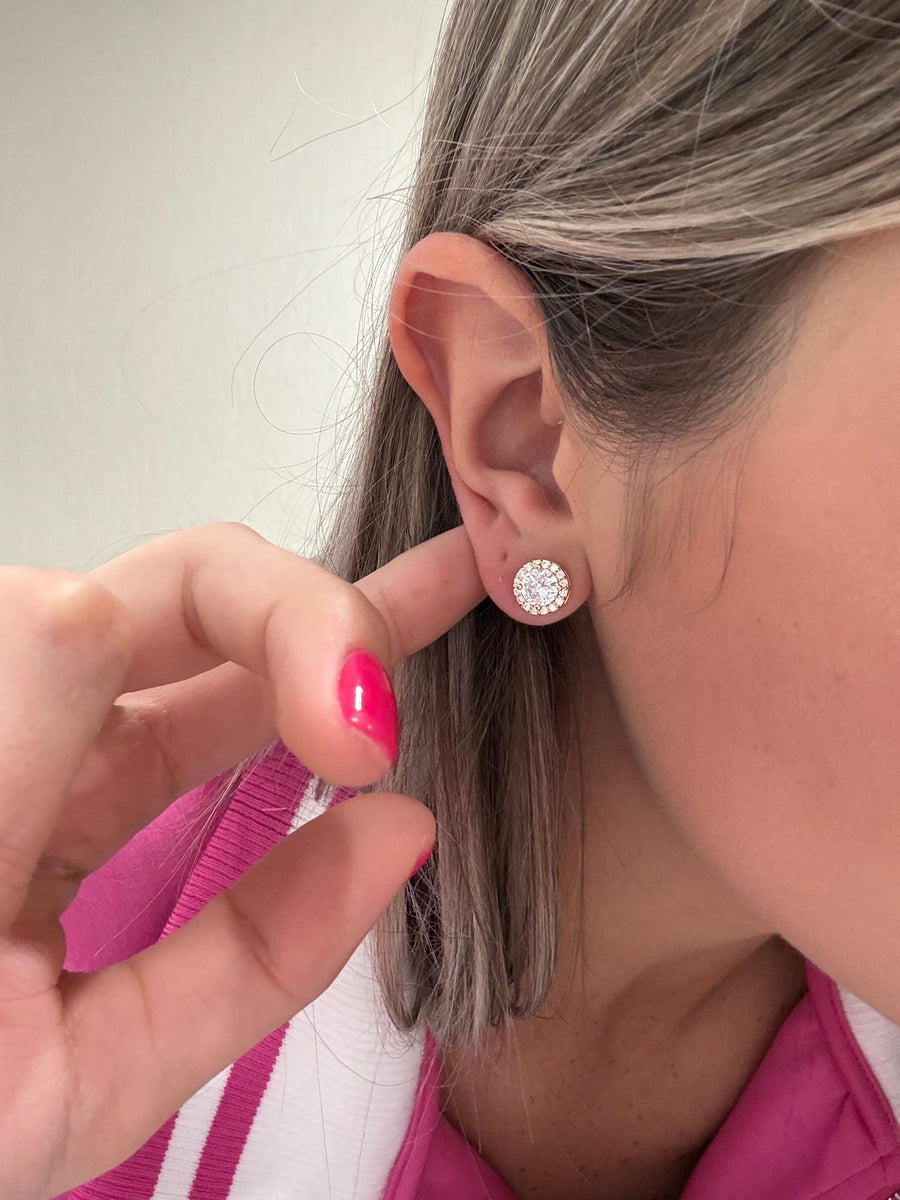 GOLD HALO STUD EARRING