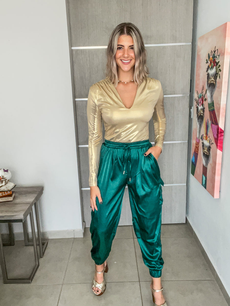 GOLD METALLIC BODYSUIT