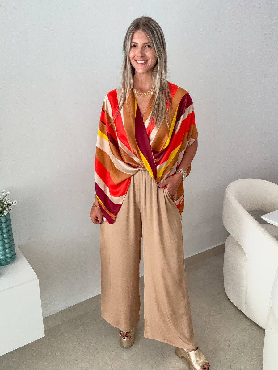 TAN SILKY PANTS