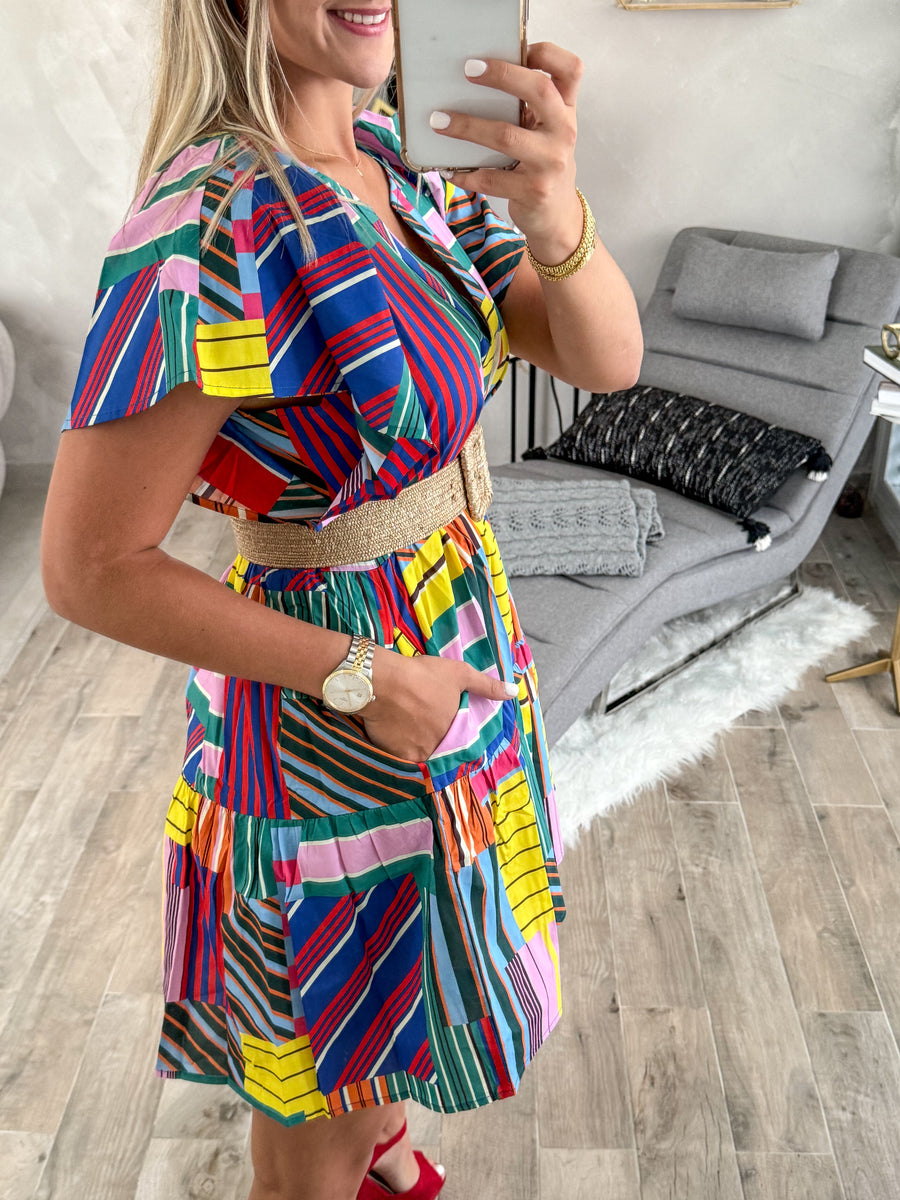 MULTICOLOR STRIPED DRESS