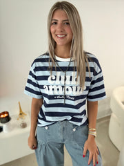 BLUE STRIPED CLUB AMOUR TSHIRT