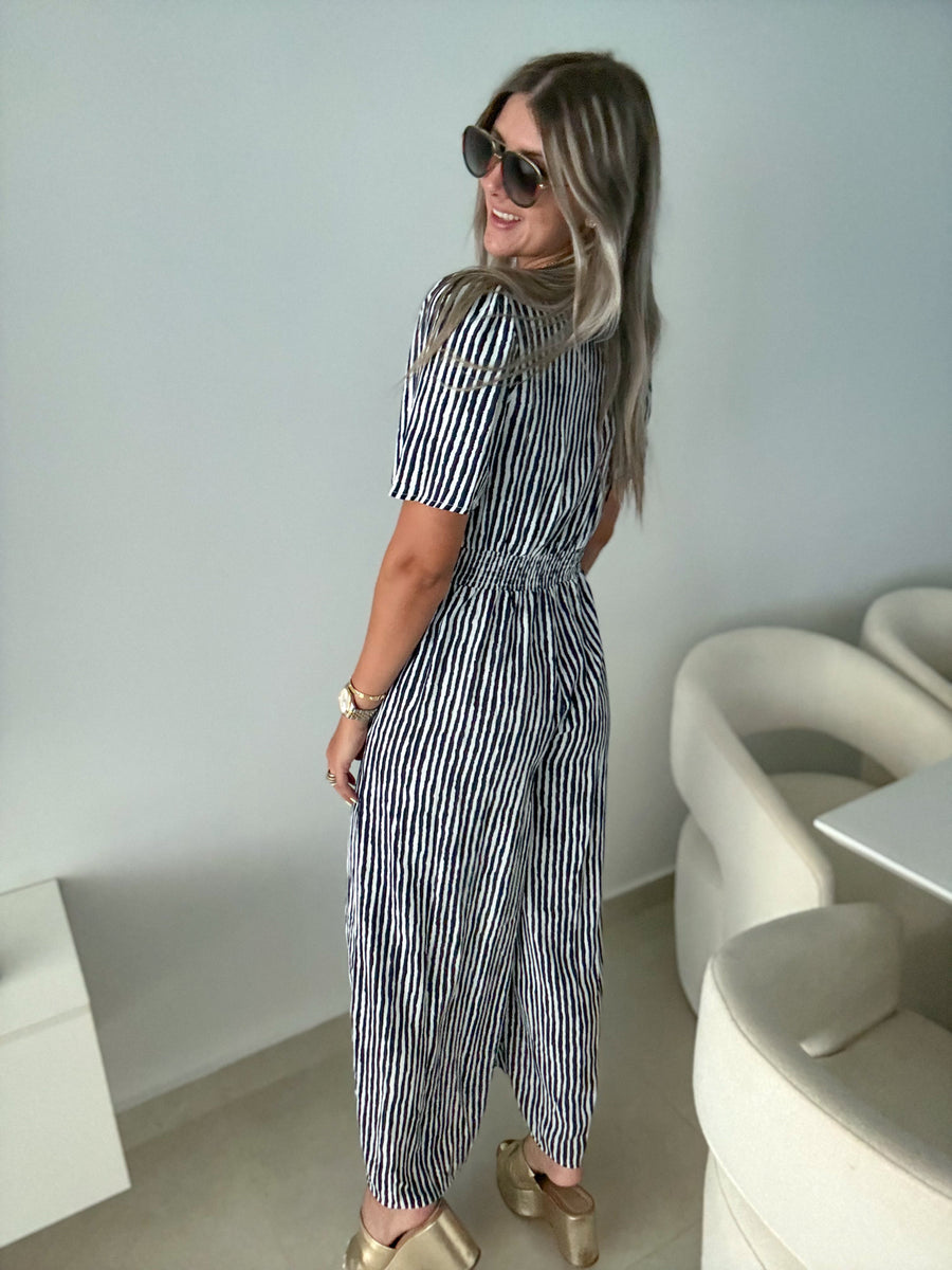 NAVY PRINTED JUMPSUIT