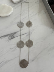 SILVER PORES LONG NECKLACE
