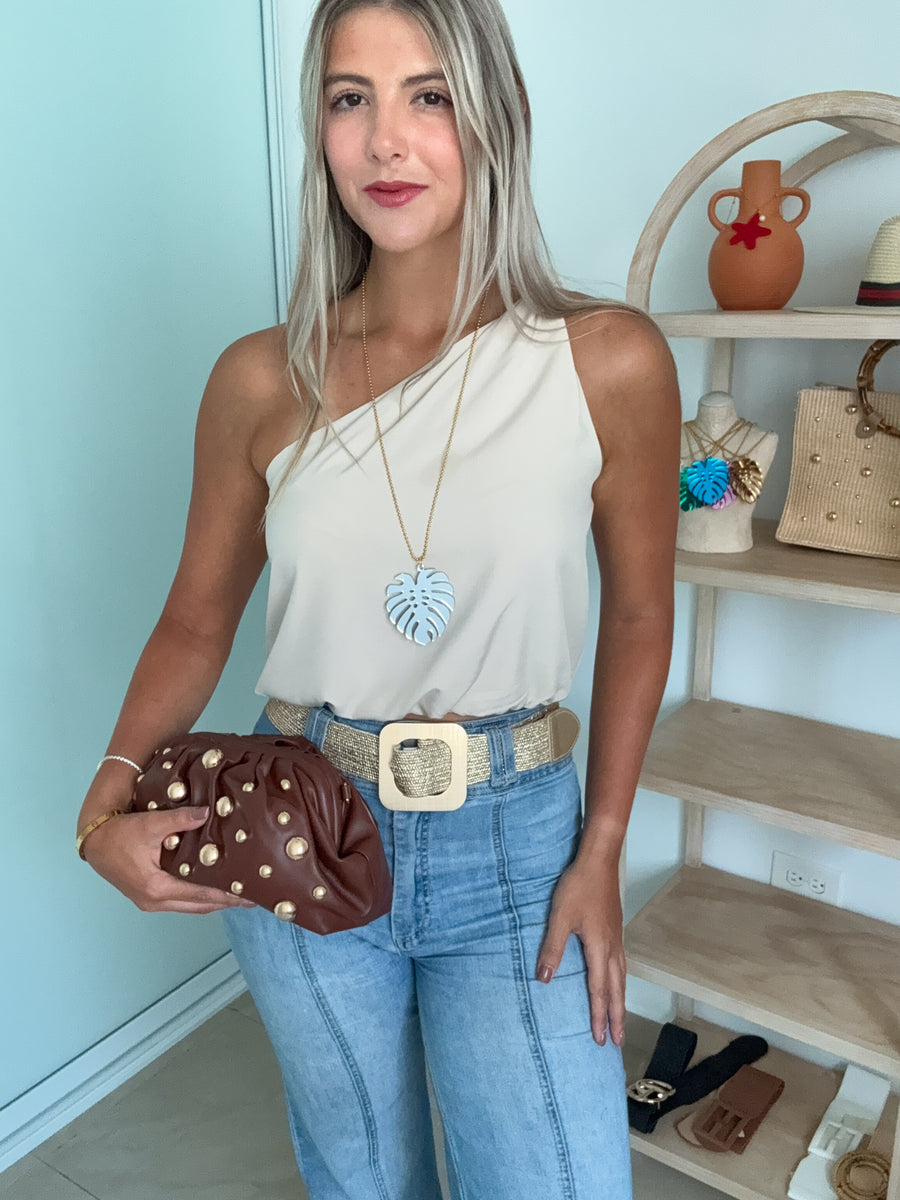 ONE SHOULDER KNOT BLOUSE