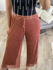 RUST LUREX METALLIC PALAZZOS