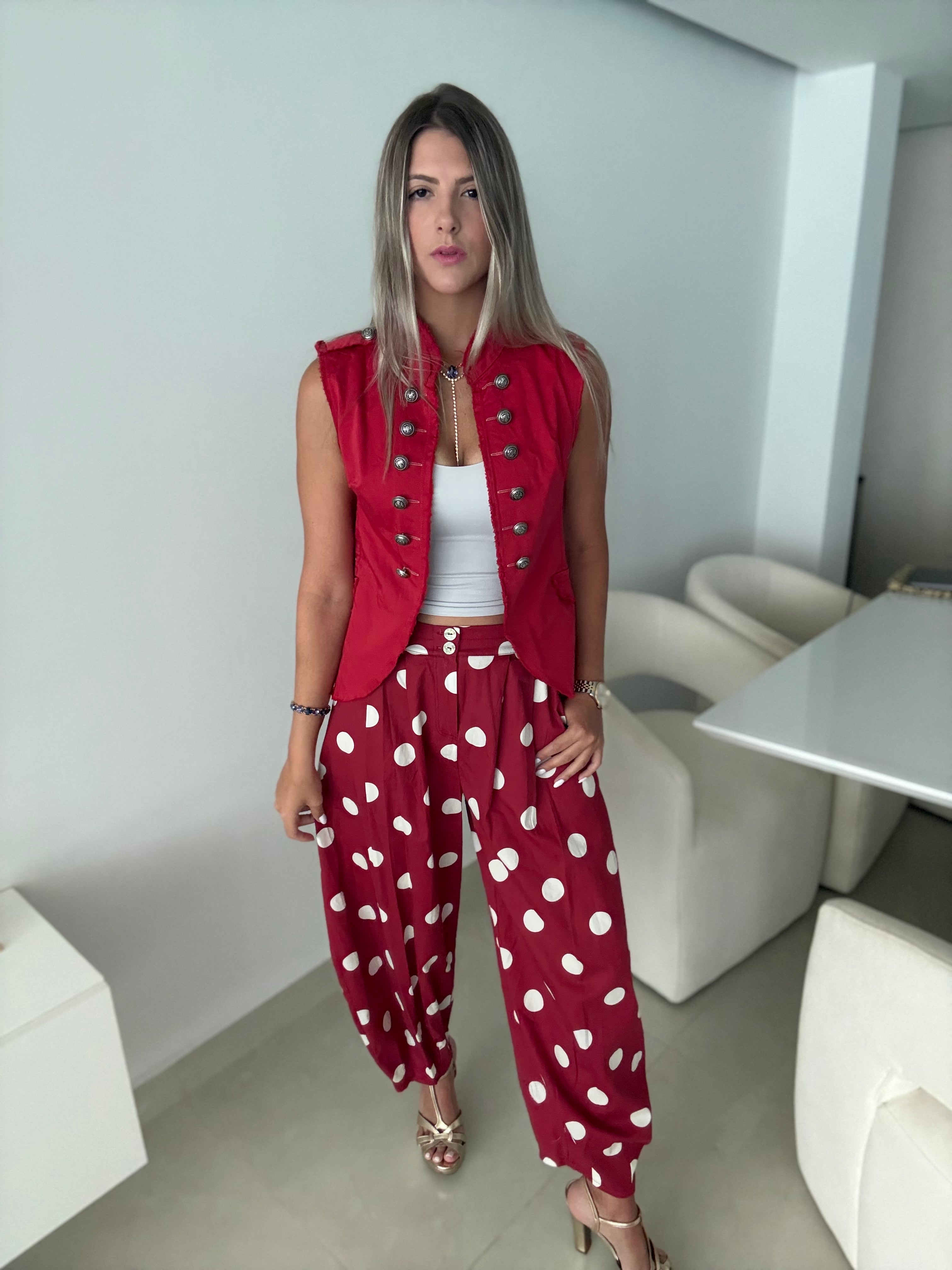 POLKA DOT BARREL PANTS