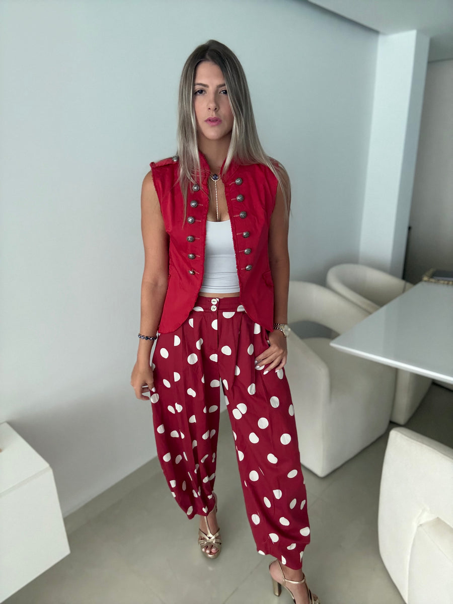 POLKA DOT BARREL PANTS