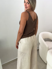 METALLIC GOLD KNITTED PANT