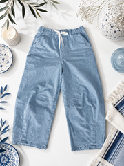 DENIM STRIPED BARREL JEANS