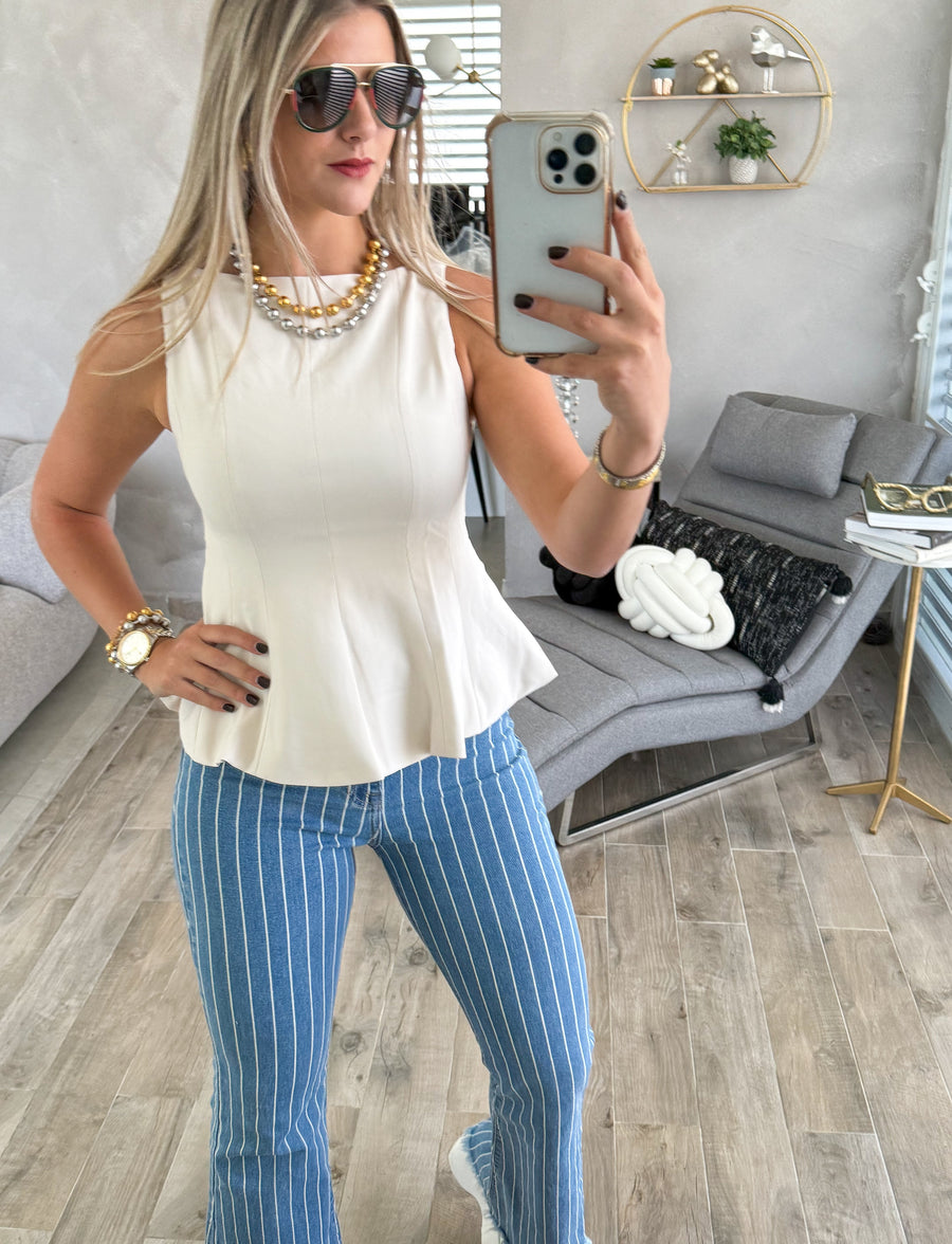 CREAM TAILORED BLOUSE