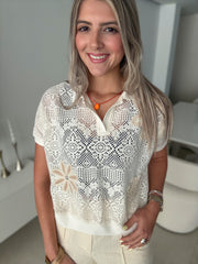 CREAM CROCHET BLOUSE