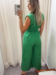 GREEN ZIPPER JUMPSUIT