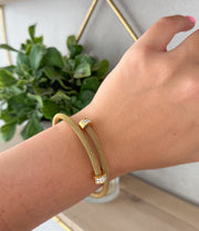GOLD RHINESTONES DETAIL BANGLE BRACELET
