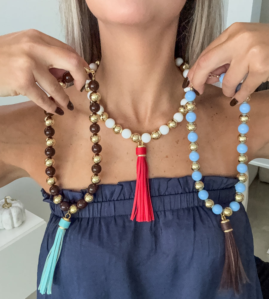 BALL/LEATHER NECKLACE