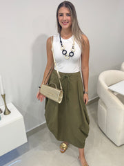 OLIVE CARGO SKIRT