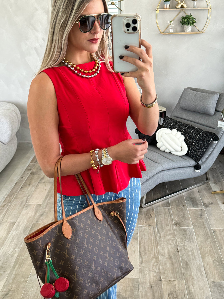 RED TAILORED BLOUSE