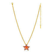 SWEET STAR NECKLACE IN FUSCHIA/ORANGE