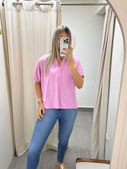 PINK DOLMAN SLEEVES TUNIC BLOUSE