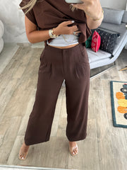 CHOCOLATE TAILORED PANTS
