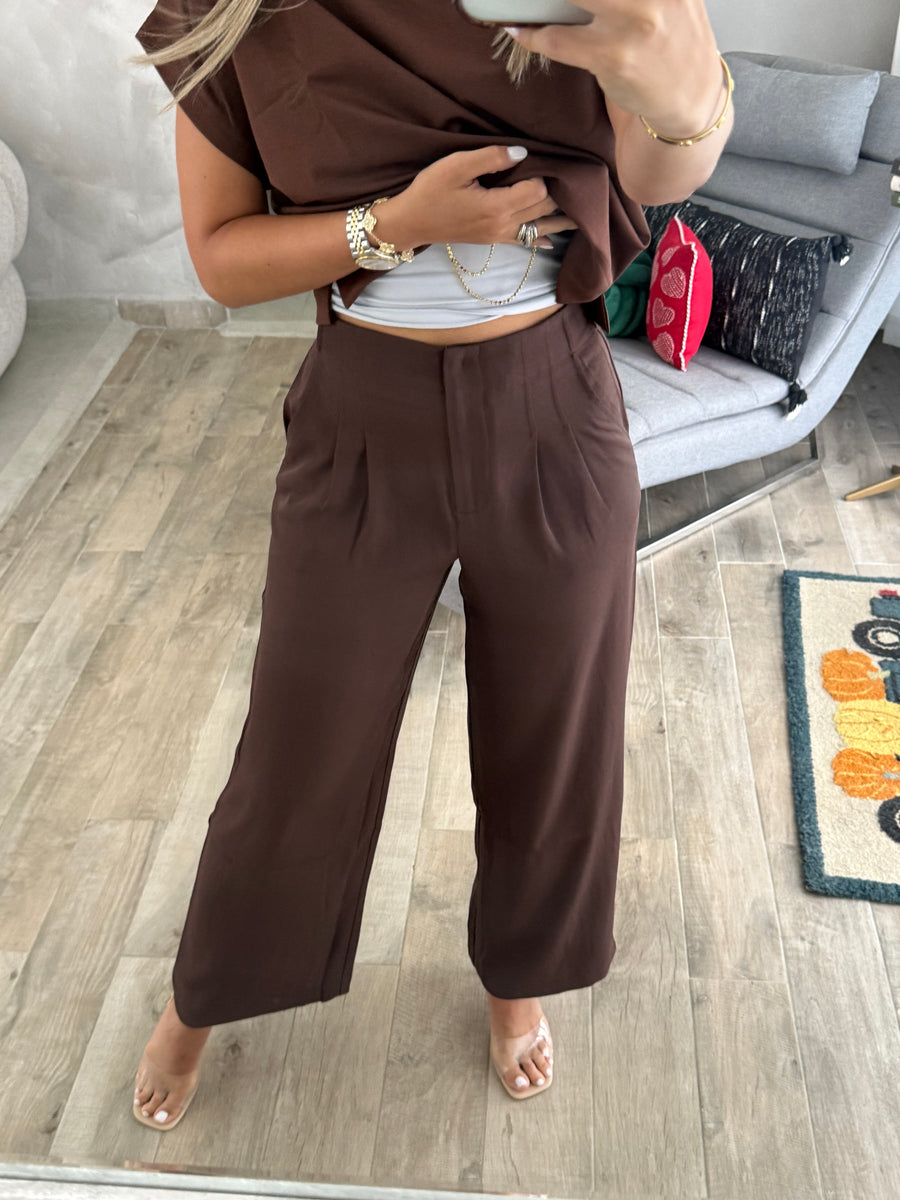 CHOCOLATE TAILORED PANTS