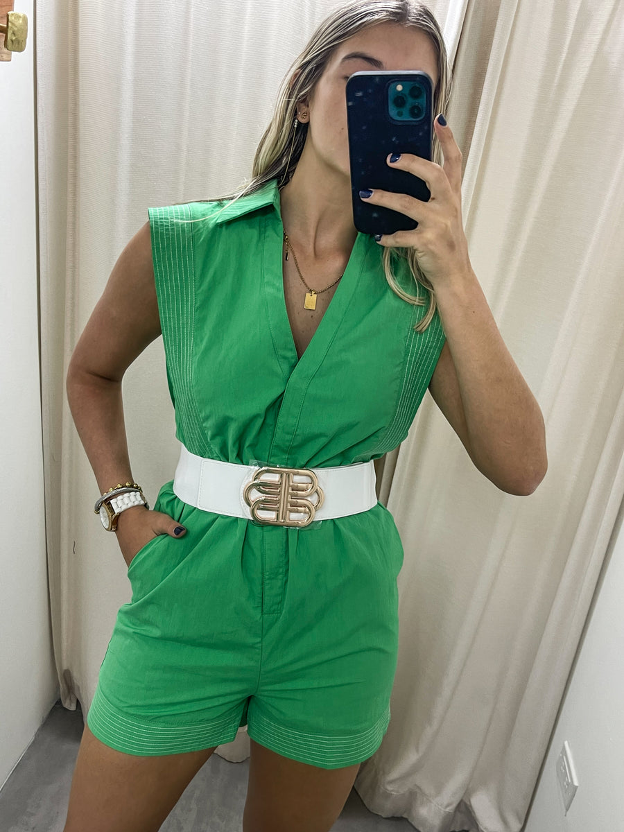 GREEN ELEGANT ROMPER