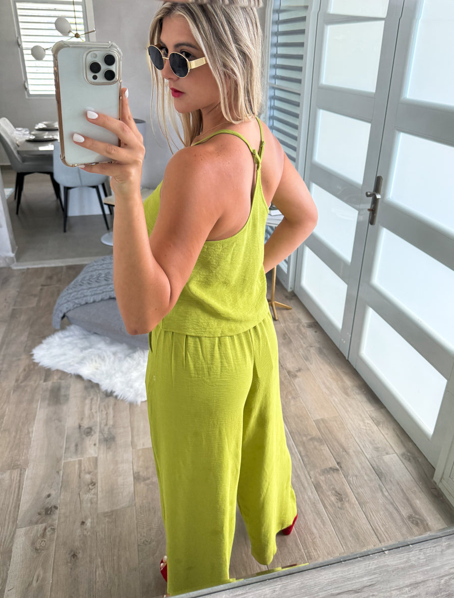LIME GREEN TOP & PANT SET
