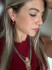 BURGUNDY HUGGIE EARRINGS