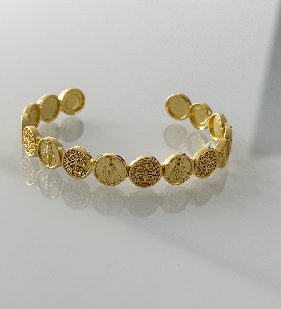 SAINTS GOLD BANGLE