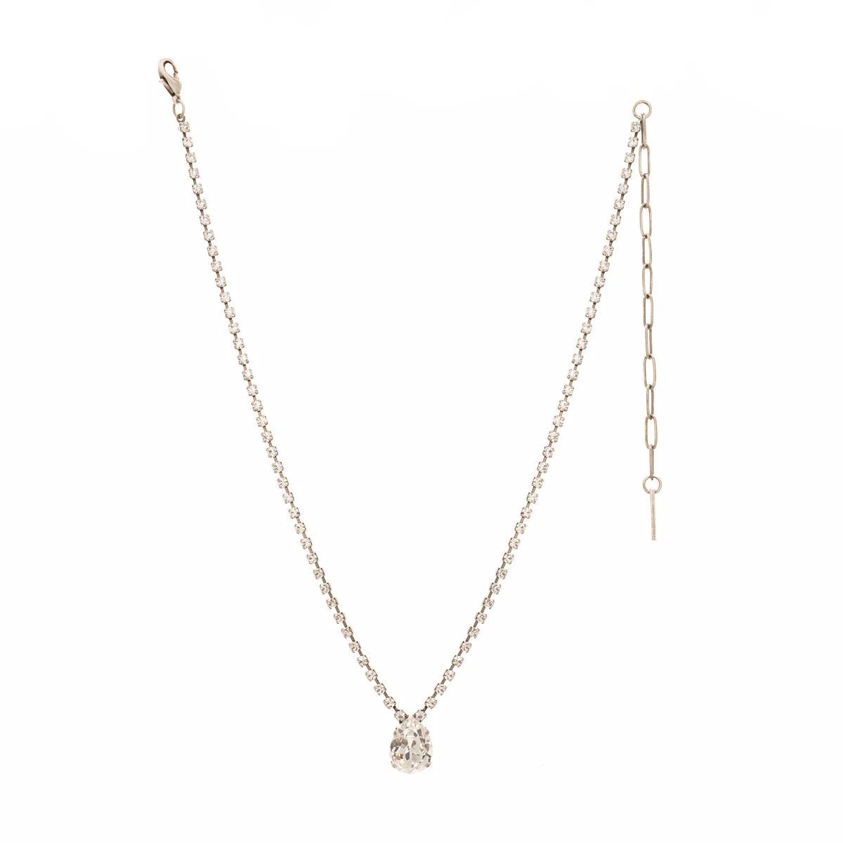 MILLI NECKLACE IN ANTIQUE SILVER/CLEAR