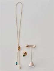 LONG GEM LARIAT NECKLACE SET IN MULTICOLOR 5
