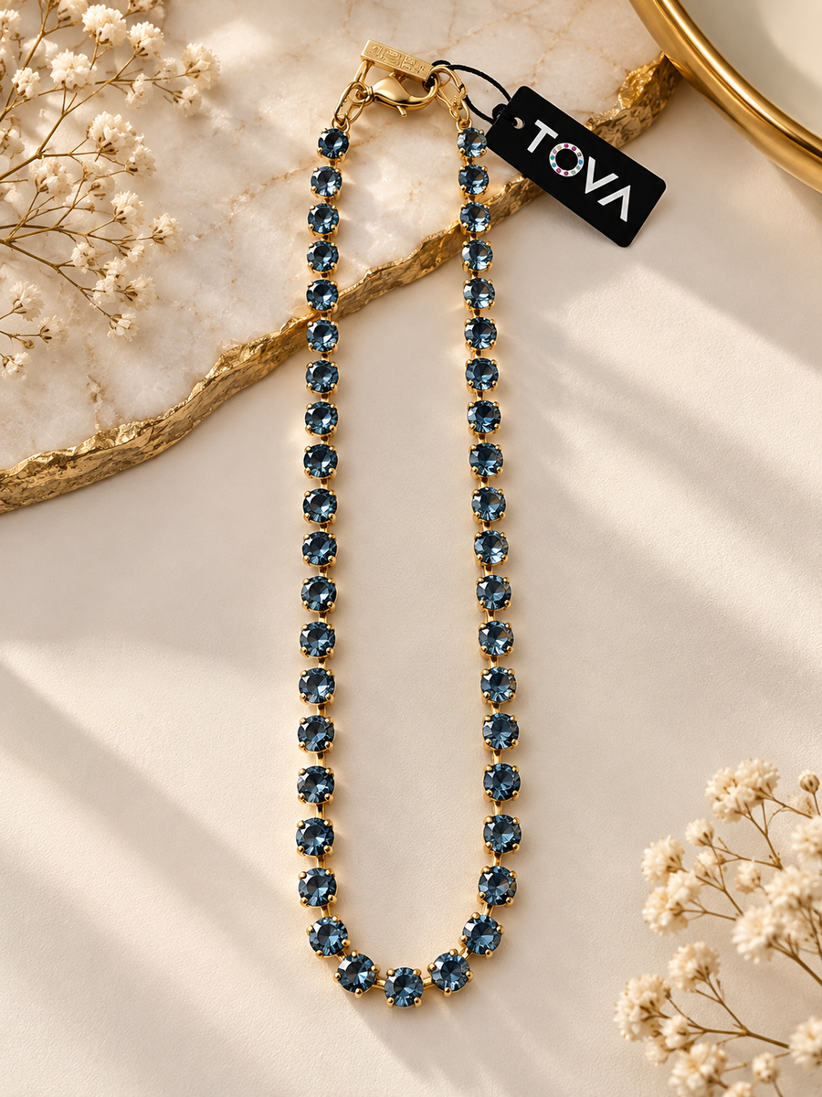SARINA NECKLACE IN UNFOILED DENIM