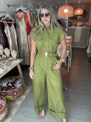 GREEN UTILITY JUMPSUIT