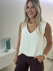 SILKY FRONT TUCKED BLOUSE